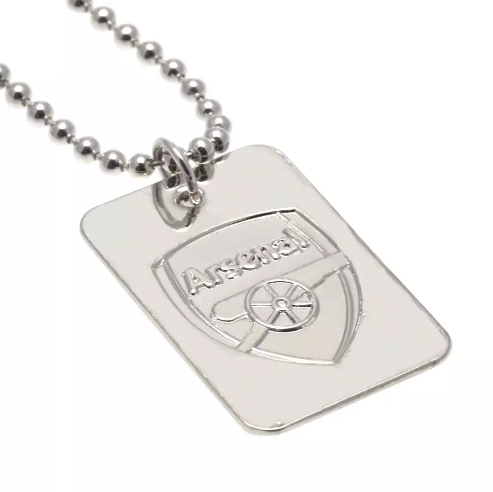 Arsenal FC Silver Plated Dog Tag Chain