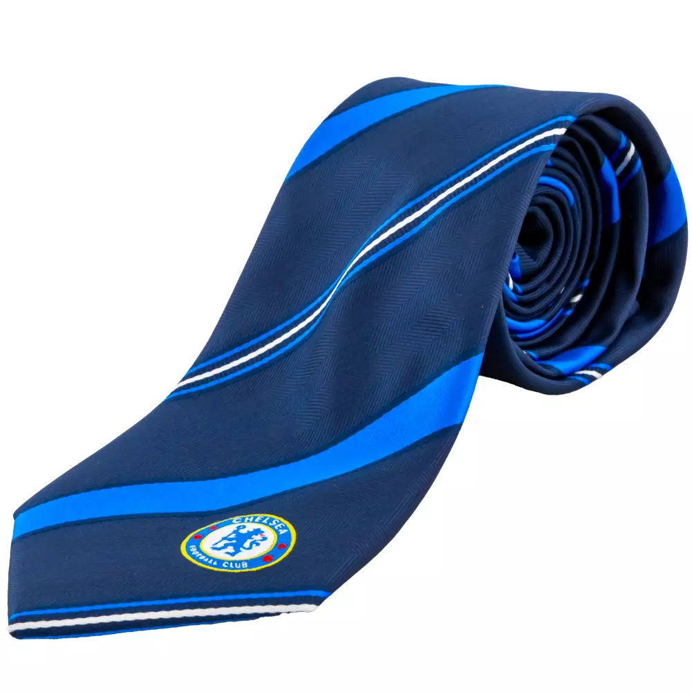 Chelsea FC Navy Blue Stripe Crest Tie