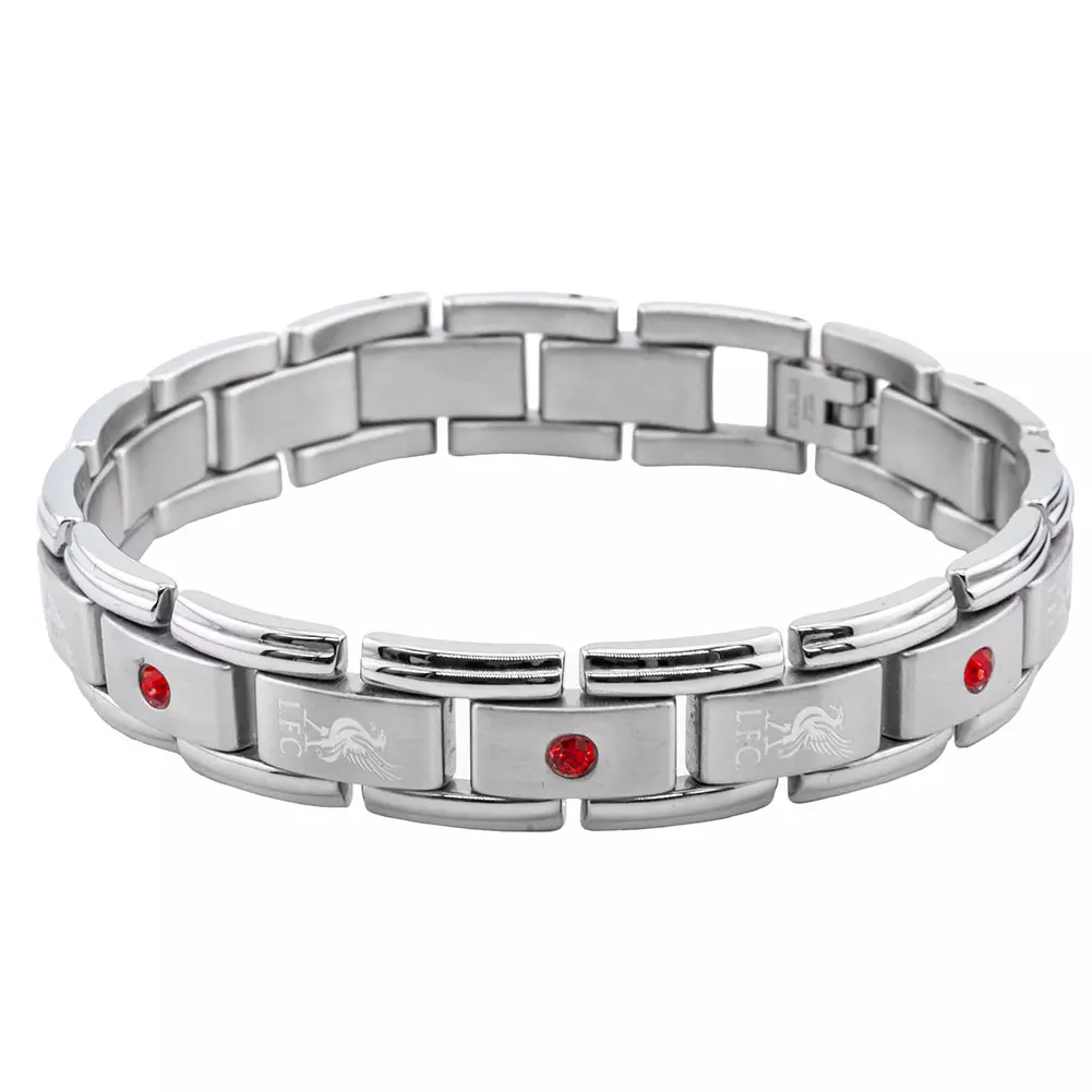 Liverpool FC Red Gem Stainless Steel Link Bracelet