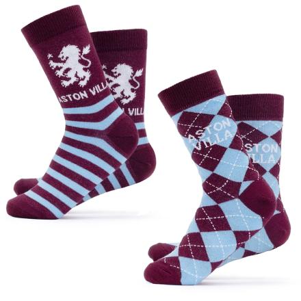 Aston-Villa-FC-Twin-Pack-Dress-Socks